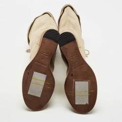 مملوكة مسبقًا See by Chloe Beige Suede Knee Length Boots Size 37 