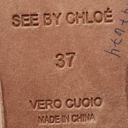 مملوكة مسبقًا See by Chloe Beige Suede Knee Length Boots Size 37 