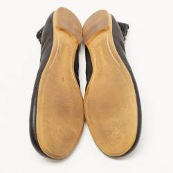 Pre Owned See by Chloe Black Leather Scrunch Ballet Flats Size 36