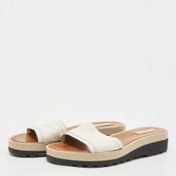 See by Chloe White Leather Slides  Size 38