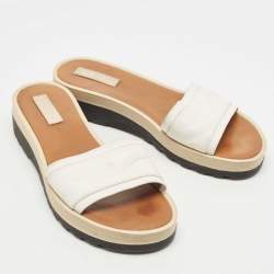 See by Chloe White Leather Slides  Size 38