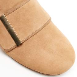 Pre Owned See by Chloe Light Beige Suede Slip On Loafers Size 38