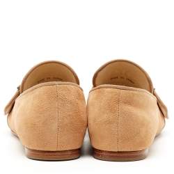Pre Owned See by Chloe Light Beige Suede Slip On Loafers Size 38