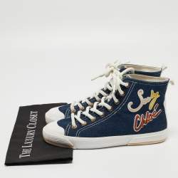Pre Owned See by Chloé Blue Demin High Top Sneakers Size 40