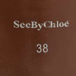 Pre Owned See by Chloe Black Suede Ankle Wrap Sandals Size 38