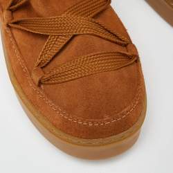 See by Chloe Brown Suede Lace Up Flat Ankle Boots Size 39