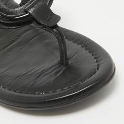 See by Chloe Black Leather Hana Flat Slides Size 38