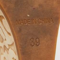 See by Chloe White Canvas Wedges Platform Ankle Wrap Sandals Size 39