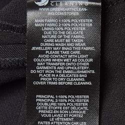 Pre Owned Self-Portrait Black Bonded Crepe Tulle Trim Bow Detail Mini Dress S