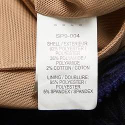 Pre Owned Self-Portrait Navy Blue Teardrop Guipure Lace Paneled Maxi Dress M