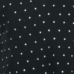 Pre Owned Self-Portrait Black Studded Crepe Off-Shoulder Diamante Top S