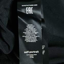 Pre Owned Self-Portrait Black Studded Crepe Off-Shoulder Diamante Top S