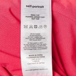 Self-Portrait Pink Jersey Cut-Out Ruched Top M