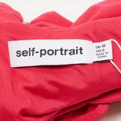 Self-Portrait Fuchsia Pink Jersey Ruched Cut-Out Top M