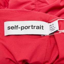 Self-Portrait Fuchsia Pink Jersey Ruched Cut-Out Top S