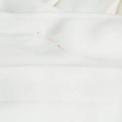 Pre Owned Self-Portrait White Crepe One-Shoulder Pleated Maxi Dress S