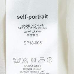 Pre Owned Self-Portrait White Crepe One-Shoulder Pleated Maxi Dress S