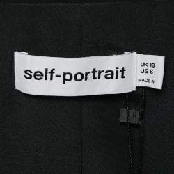Pre Owned Self-Portrait Black Crepe Button Detail Pants Suit M