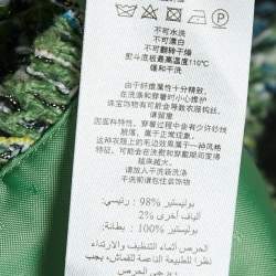 Pre Owned Self-Portrait Green Tweed Sleeveless Fray Detail Cropped Top M