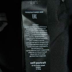 Pre Owned Self-Portrait Black Leaf Guipure Lace Asymmetric Top S