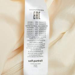 Pre Owned Self-Portrait Cream Crepe Lace Trimmed Mini Dress M