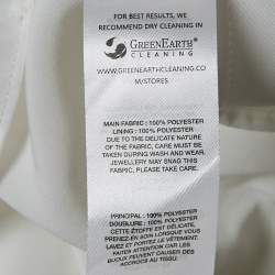 Pre Owned Self-Portrait White Taffeta Pleated Mini Dress M