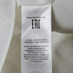 Pre Owned Self-Portrait White Taffeta Pleated Mini Dress M