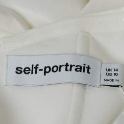 Pre Owned Self-Portrait White Taffeta Pleated Mini Dress M