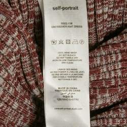 Pre Owned Self-Portrait Blue/Red Rib Knit Crossover Maxi Dress XL