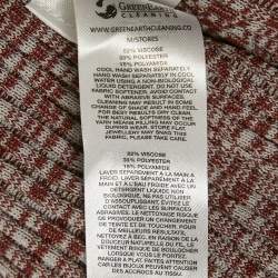 Pre Owned Self-Portrait Blue/Red Rib Knit Crossover Maxi Dress XL