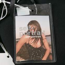 مملوكة مسبقًا Self-Portrait Black Bow Embellished Gabardine Crepe Mini Dress S