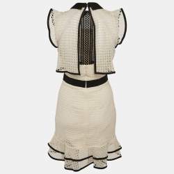 Pre Owned Self-Portrait Off-White Lace Mini Dress S