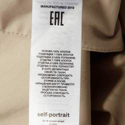 Self-Portrait Beige Cotton Poplin One Shoulder Tunic M