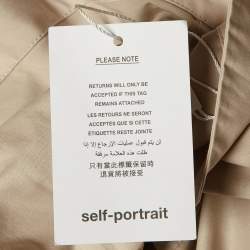 Self-Portrait Beige Cotton Poplin One Shoulder Tunic M
