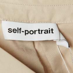 Self-Portrait Beige Cotton Poplin One Shoulder Tunic M