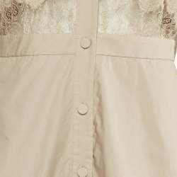 Self-Portrait Beige Cotton Poplin One Shoulder Tunic M