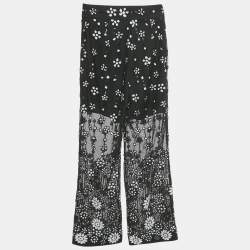 Self-Portrait Black Sequined Deco Trousers S