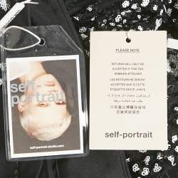 Self-Portrait Black Sequined Deco Trousers S
