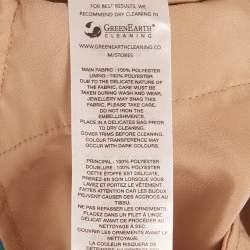 Pre Owned فستان ميدي سيلف بورتريه دانتيل كورد أزرق بدون أكمام مزين بالماس مقاس صغير