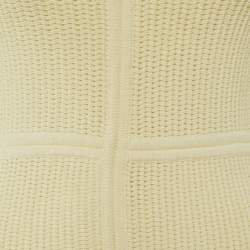 Pre Owned Self-Portrait Ivory Ribbed Knit Cut-Out Mini Dress S