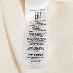 Pre Owned Self-Portrait Cream Boucle Sequin Embellished Tulle Midi Dress M