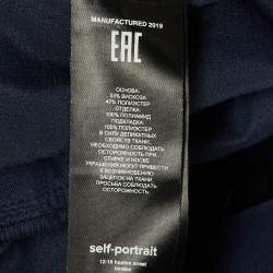 Pre Owned Self-Portrait Black Lurex Devore Twisted Peplum Top M