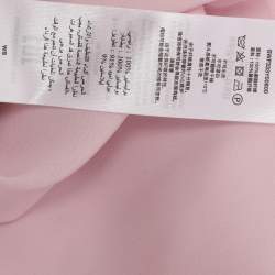 Pre Owned Self-Portrait Pink Gingham Print Chiffon Pleated Midi Dress M