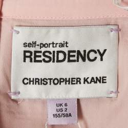 Pre Owned Self-Portrait Residency x Christopher Kane Pink Crystal Fishnet Mini Skirt S
