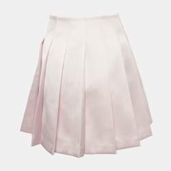 Pre Owned Self-Portrait Pink Satin Pleated Mini Skirt S