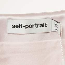 Pre Owned Self-Portrait Pink Satin Pleated Mini Skirt S