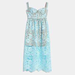 مملوكة مسبقًا Self Potrait Blue Cord Lace Diamante Blue Lace Midi Dress
