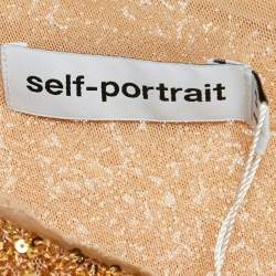 Pre Owned توب سيلف بورتريه بترتر ذهبي غير متماثل مقاس وسط - ميديم