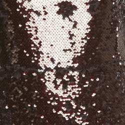 مملوكة مسبقًا فستان سيلف بورتريه بني بريق ماكسي مقاس متوسط - ميديوم