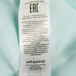 مملوكة مسبقًا Self-Portrait Blue Floral Print Chiffon Tiered Midi Dress M